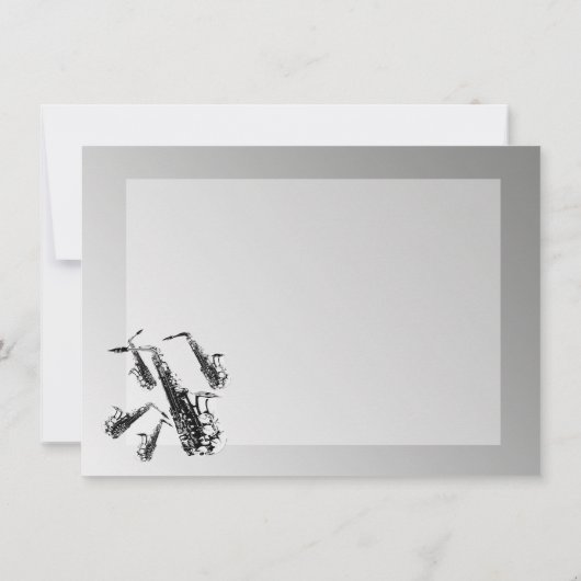 Saxofoonmuziek Bedankt Flat Kaart (Achterkant)