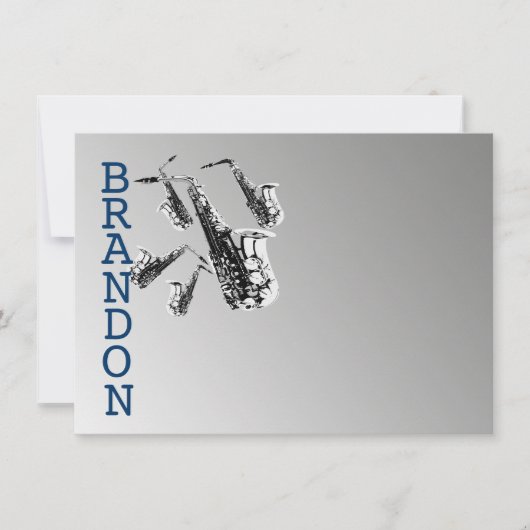 Saxofoonmuziek Bedankt Flat Kaart (Voorkant)