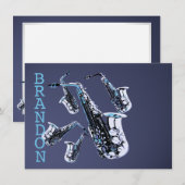 Saxofoonmuziek Bedankt Flat Kaart (Voorkant / Achterkant)