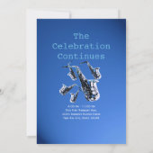 Saxofoonmuziek Blue Bar Mitswa Kaart (Achterkant)