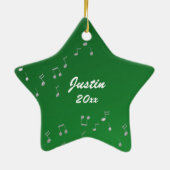 Saxofoonmuziek Foto Groen Keramisch Ornament (Achterkant)