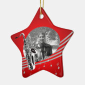 Saxofoonmuziekfoto Keramisch Ornament (Links)