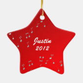 Saxofoonmuziekfoto Keramisch Ornament (Achterkant)