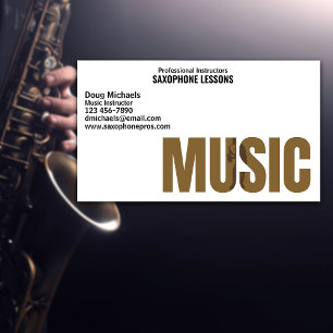 Saxofoonmuziekinstructeur Visitekaartje