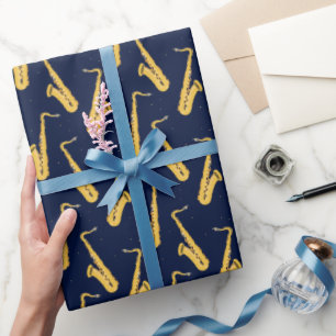 Saxofoonpatroon Cool Saxofonist Cadeaupapier