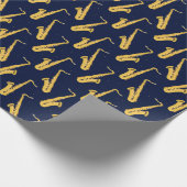 Saxofoonpatroon Cool Saxofonist Cadeaupapier (Hoek)