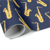 Saxofoonpatroon Cool Saxofonist Cadeaupapier (Rol Hoek)