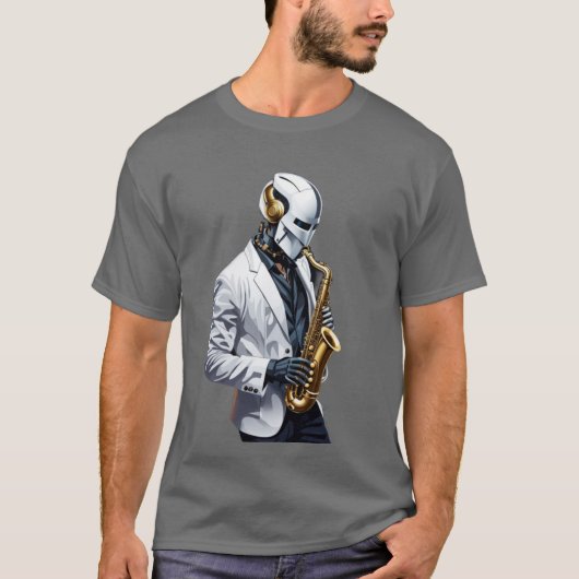 saxofoonrobot t-shirt (Voorkant)