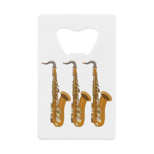 saxofoons creditkaart flessenopener (Voorkant)