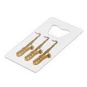 saxofoons creditkaart flessenopener (Voorkant Gekanteld)