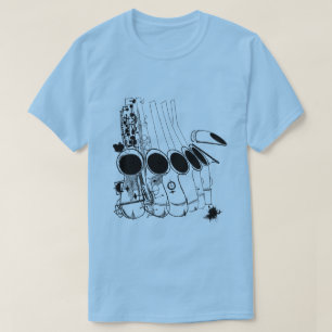 Saxofoons Jazz  Illustratie T-shirt