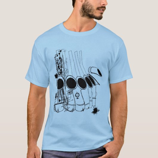Saxofoons Jazz  Illustratie T-shirt (Voorkant)