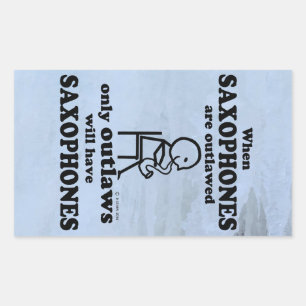 Saxofoons verbiedt rechthoekige Sticker