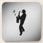 Saxofoonspeler Bier Onderzetter (Voorkant)