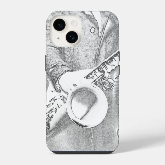 saxofoonspeler iPhone hoesje (Achterkant)