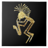 Saxofoonspeler Petroglyfe Tegeltje (Voorkant)