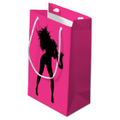 Saxofoonspeler Vrouw Cadeautas (Achterkant Gekanteld)