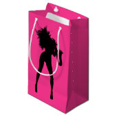 Saxofoonspeler Vrouw Cadeautas (Voorkant Gekanteld)