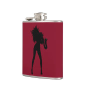 Saxofoonspeler Vrouw Flask - Kies kleur Heupfles (Links)