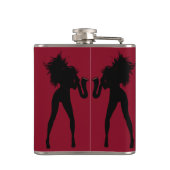Saxofoonspeler Vrouw Flask - Kies kleur Heupfles (Achterkant)