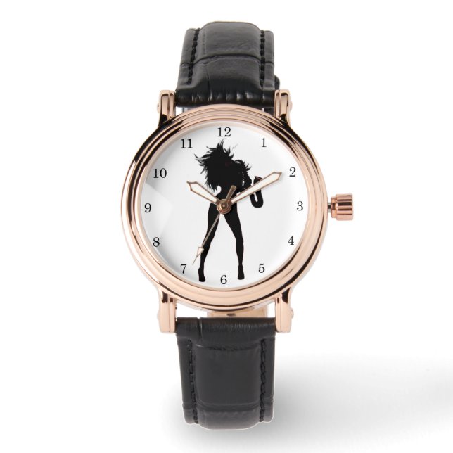 Saxofoonspeler Vrouw Horloge (Voorkant)
