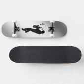 Saxofoonspeler Zilver Skateboard (Horizontaal)