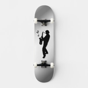 Saxofoonspeler Zilver Skateboard