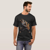 Saxofoonvirtuoos, uiteraard, Jazz Cat T-shirt (Voorkant volledig)