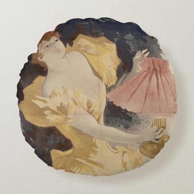 Saxoleine , Frankrijk 1890 Rond Kussen (Voorkant)