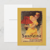 Saxoleine Lamp Oil Red Lampshade Briefkaart (Voorkant / Achterkant)