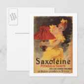 Saxoleine Lamp Oil Red Lampshade Briefkaart (Voorkant / Achterkant)