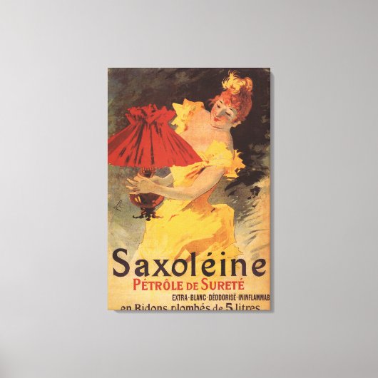Saxoleine Lamp Oil Red Lampshade Canvas Afdruk (Voorkant)