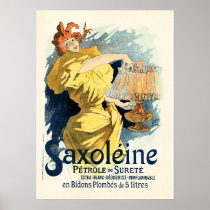 SAXOLEINE OLIE LAMP Old French Poster Advertisatio