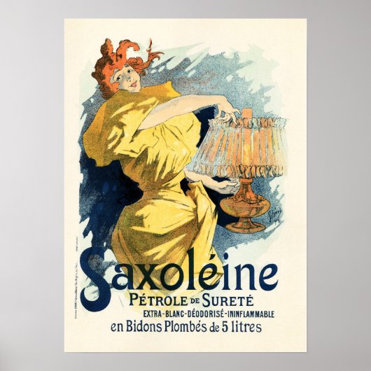 SAXOLEINE OLIE LAMP Old French Poster Advertisatio (Voorkant)