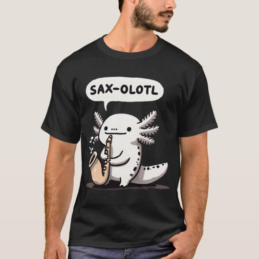 Saxolotl saxofoons t-shirt (Voorkant)