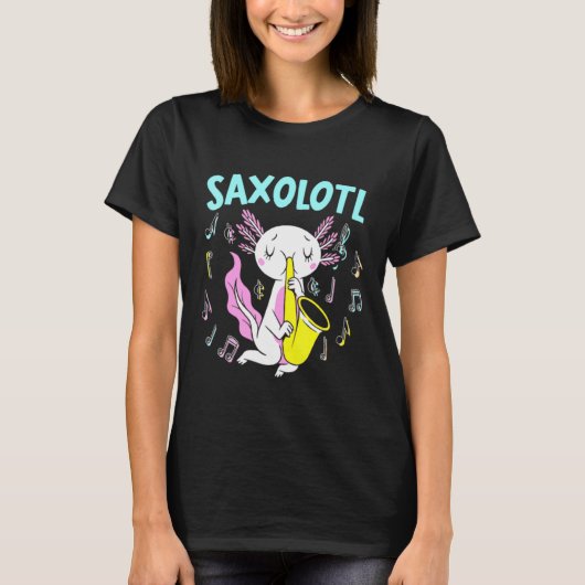 Saxolotl Saxophone Axalotl Walking Fish T-shirt (Voorkant)