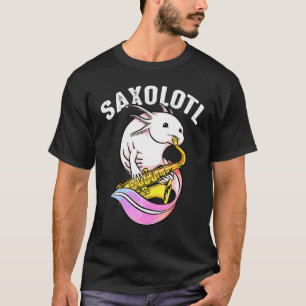 Saxolotl Schattige Muziek Axolotl Vis Saxofonist T-shirt