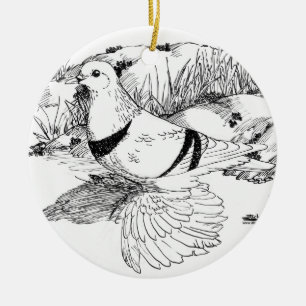 Saxon Crescent Pigeon 1973 Keramisch Ornament