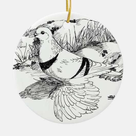 Saxon Crescent Pigeon 1973 Keramisch Ornament (Voorkant)