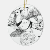 Saxon Crescent Pigeon 1973 Keramisch Ornament (Links)