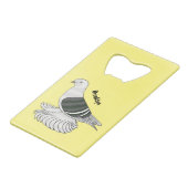 Saxon Shield duivenvogel cartoon illustratie Creditkaart Flessenopener (Achterkant Gekanteld)