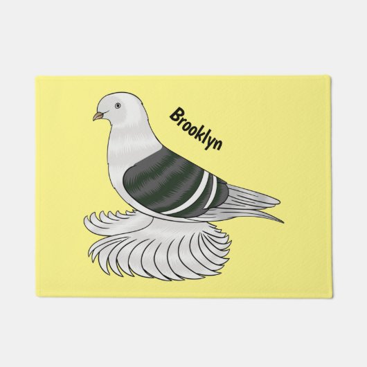 Saxon Shield duivenvogel cartoon illustratie Deurmat (Voorkant)