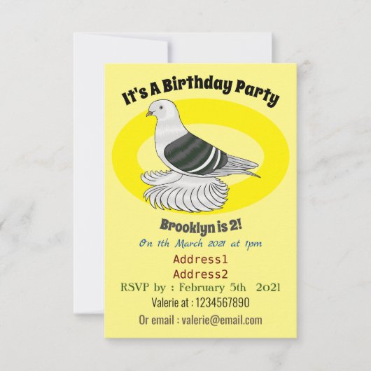 Saxon Shield duivenvogel cartoon illustratie Kaart (Voorkant)