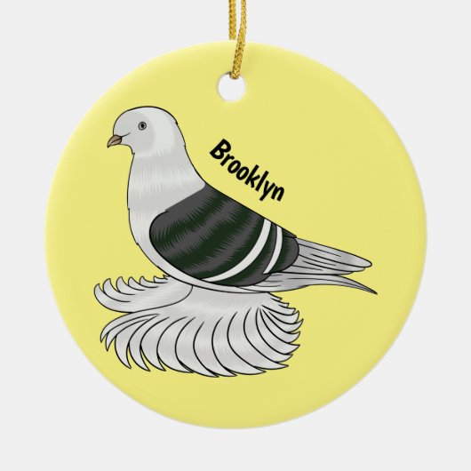 Saxon Shield duivenvogel cartoon illustratie Keramisch Ornament (Voorkant)