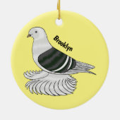 Saxon Shield duivenvogel cartoon illustratie Keramisch Ornament (Achterkant)