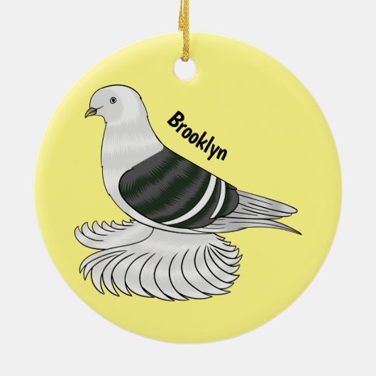 Saxon Shield duivenvogel cartoon illustratie Keramisch Ornament (Achterkant)