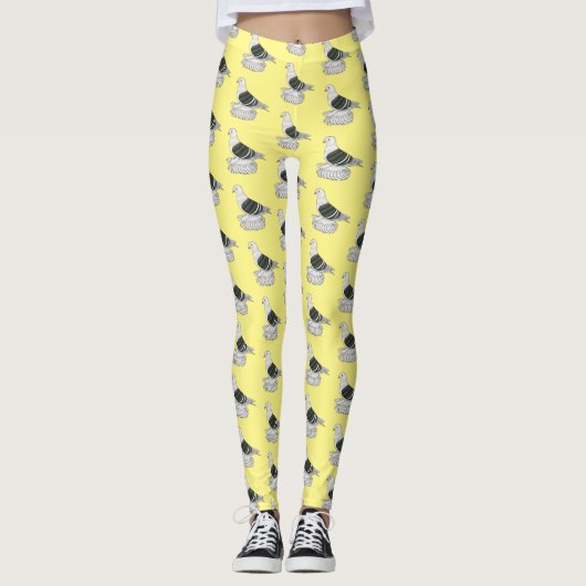 Saxon Shield duivenvogel cartoon illustratie Leggings (Voorkant)
