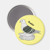 Saxon Shield duivenvogel cartoon illustratie Magneet (Voorkant / Achterkant)