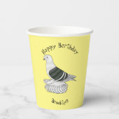 Saxon Shield duivenvogel cartoon illustratie Papieren Bekers (Achterkant)