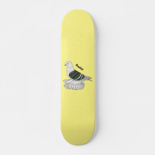 Saxon Shield duivenvogel cartoon illustratie Persoonlijk Skateboard